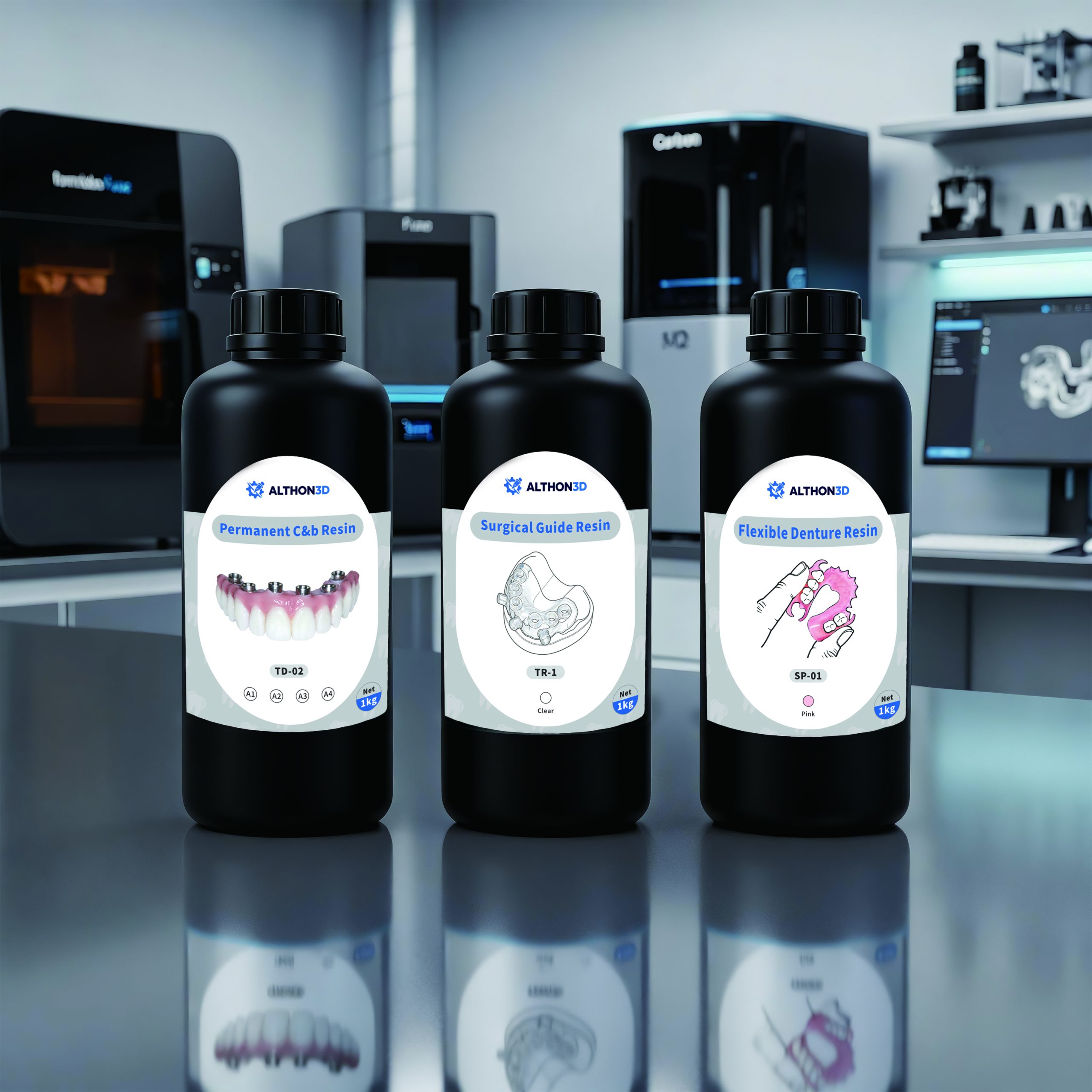 Professional dental 3D printing laboratory with ALTHON3D equipment